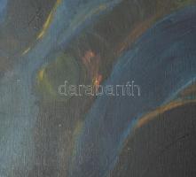 MKI monogram jelzéssel, XX. sz. első fele: Szégyenlős modell. Olaj, rétegelt falemez. Sérült. Fakere...