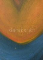 MKI monogram jelzéssel, XX. sz. első fele: Szégyenlős modell. Olaj, rétegelt falemez. Sérült. Fakere...