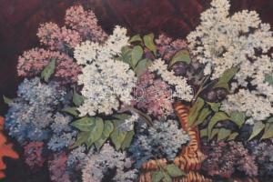 Bokor K jelzéssel, XX. sz. első fele-közepe: Csendélet szőnyegekkel. Olaj, vászon. Proveniencia: Sap...