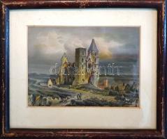 [Látkép] A zsámbéki templom. Ruine der Kirche zu Zsambek. Ludwig Rohbock (1824-1893) német grafikusm...