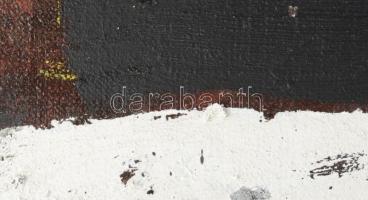 Wagner János (1936-2022): Kereszt (cím nélkül). Olaj, vegyes technika, vászon, jelezve jobbra lent: ...