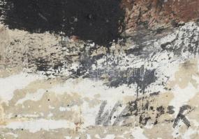 Wagner János (1936-2022): Kereszt (cím nélkül). Olaj, vegyes technika, vászon, jelezve jobbra lent: ...