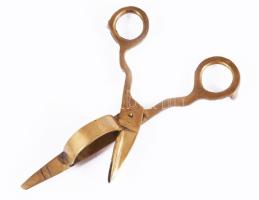 Réz gyertyaoltó olló, hibátlan, h: 15 cm