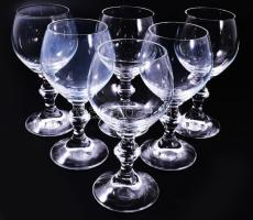 Kristály 6 személyes italos készlet, jelzés nélkül, 6 darab pohár, dugós üveg, tálca, hibátlan, d. 3...