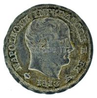 Olasz Államok / Napóleon Királysága 1813M 5s Ag "I. Napóleon" (1,25g) T:AU, ph. Italian States / Kingdom of Napoleon 1813M 5 Soldi Ag "Napoleon I" (1,25g) C:AU, edge error