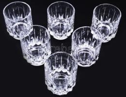 Ólomkristály whiskey pohár készlet, 6 darab, hibátlan, m: 9 cm