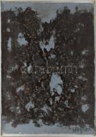 Wagner János (1936-2022): Vakablak. Akril, vegyes technika, applikáció, karton, jelezve jobbra lent: Wagner. Hátoldalán autográf felirattal. Reprodukálva: Ajtó, ablak, Magyar Festők Társasága, 2021. Kiállítva: Wagner 85, Magyarországi Németek Háza, Budapest, 2021, egyéni kiállítás és Ajtó, ablak, FUGA, Budapest, 2021, csoportos kiállítás. 84x60 cm. Fakeretben.