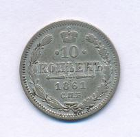 Orosz Birodalom 1861. 10k Ag (1,95g) T:VF kis patina Russian Empire 1861. 10 Kopecks Ag (1,95g) C:VF small patina Krause Y#20.2