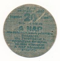 1920 k. Budapest 20f "A NAP Kiadóhivatal" aláírás nélkül T:F Adamo BUC-2e