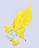 Murano art aranyhal figura, részben színezett üveg, jelzés nélkül, hibátlan, m: 10 cm