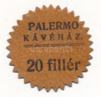 1920 k. Budapest 20f "Palermo Kávéház" T:UNC Adamo BUC-203.1