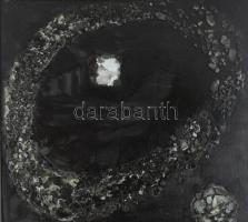 Wagner János (1936-2022): Távoli tájakon. Akril, üveg applikáció, farost, jelezve jobbra lent: Wagne...