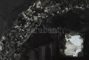 Wagner János (1936-2022): Távoli tájakon. Akril, üveg applikáció, farost, jelezve jobbra lent: Wagne...