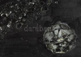 Wagner János (1936-2022): Távoli tájakon. Akril, üveg applikáció, farost, jelezve jobbra lent: Wagne...