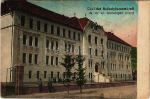 1917 Székelykeresztúr, Kristur, Cristuru Secuiesc; M. kir. állami tanítóképző intézet. Ifj. Szemerjay Károly kiadása / teachers training institute (EK)