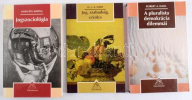 Osiris könyvtár 3 kötete: Horváth Barna: Jogszociológia. A jog társadalom- és történelemelméletének problémái. Bp., 1995, Osiris. Kiadói papírkötés.; H. L. A. Hart: Jog, szabadság, erkölcs. Bp., 1999, Osiris. Kiadói papírkötés.; Robert A. Dahl: A pluralista demokrácia dilemmái. Bp.,1996., Osiris. Kiadói papírkötés.