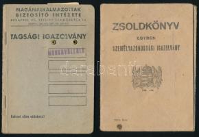 1944, 1948 Bp., Karpaszományos honvéd 2 db igazolvány