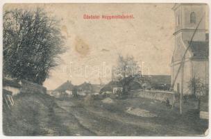 1918 Hagymádfalva, Spinus; templom, utcakép / church, street view (b)