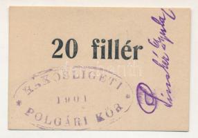 1920 k. Rákosliget 20f "Rákosligeti Polgári Kör" T:XF Adamo RÁT-1.2