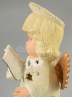 Olvasó angyalka mécsestartó, újszerű, m: 19,5 cm