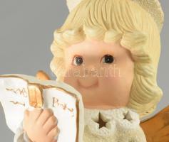 Olvasó angyalka mécsestartó, újszerű, m: 19,5 cm