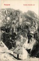 Verespatak, Goldbach, Rosia Montana; Csetátja kőszikla vár, aranybánya. Schmidt György kiadása / gold mine, mountain, rock (EK)