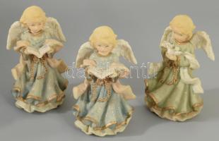 3 darab karácsonyi angyalka, hibátlan, m:14 cm alatt