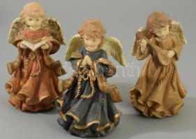 3 darab karácsonyi angyalka, hibátlan, m:14 cm alatt