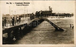Constanta, Konstanca; Mamaia, Podul si Topoganul / bridge, slide, beach, bathers (fl)