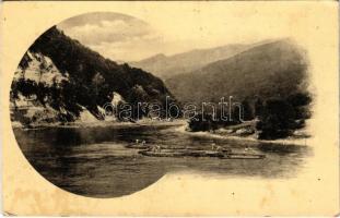 1938 Calimanesti, Baile Calimanesti-Caciulata; Plute pe Olt la Caciulata / Rafts on the Olt River at Caciulata (fl)