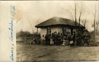 1917 Amara, Baile Amara; local people with German soldiers and cattle. photo (glue marks)