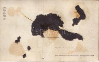 1917 Amara, Baile Amara; local people with German soldiers and cattle. photo (glue marks)