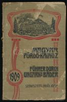 Erdős József (szerk.): Magyar fürdő-kalauz. A magyar fürdők, gyógyhelyek, nyaralótelepek, vizgyógyintézetek, szanatóriumok, magángyógyintézetek, ásvány- és gyógyvizek ismertetője. II. évf. 4-7. szám. Bp., 1909, Magyar Fürdő-Kalauz Kiadóvállalat, 330 p. Fekete-fehér képekkel, reklámokkal. Kiadói illusztrált egészvászon-kötés, viseltes borítóval, a gerincen sérülésekkel, helyenként kissé foltos lapokkal, lapszéli szakadásokkal.