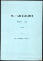 Széchenyi István: Politikai programm töredékek. Bp., 1990, FSZEK. Megjelent 1000 példányban. Hasonmás kiadás. Kiadói papírkötés, volt könyvtári példány.