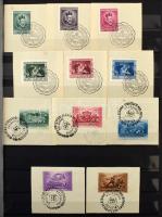 Modern postatiszta gyűjtemény sorokkal, blokkokkal, hozzá kevés egyéb, pecsételt bélyeg, 30 fekete lapos, A/4-es Lindner berakóban