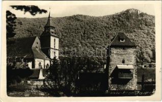1939 Brassó, Kronstadt, Brasov; Fekete templom és torony / church, tower. photo (vágott / cut)