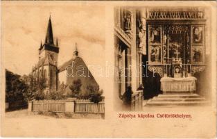 1911 Csütörtökhely, Csötörtökhely, Donnersmarkt, Spissky Stvrtok; Zápolya kápolna belső. Divald Károly fia / chapel interior (gyűrődések / creases)