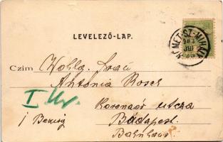 1903 Rohonc, Rechnitz; látkép, Eberhart Sándor kiadása / general view (tűnyomok / pinmarks)