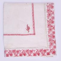 15 darab régi szalvéta, ölterítő, közte monogramos