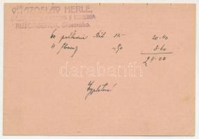 1917. Rózsahegy burgonyajegy, kitöltetlen, hátoldalán "VÍŤAZOSLAV HERLE, kníhkupectvo OBCHOD S ...
