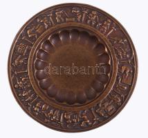 3 darab réz / bronz iparművész dísztál, d: 14-19 cm