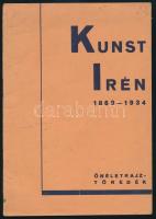 Kunst Irén 1869-1934. Önéletrajz-töredék. Bp., [1935], Bethánia-ny., 12 p. Kiadói tűzött papírkötés, kisebb tintafolttal. (Ritka!)