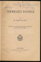 Greguss Pál: A természet egysége. Különlenyomat az Országos Polgári Iskolai Tanáregyesületi Közlönyv...