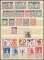 Franciaország 1930-1976 Sorok, darabok 6 db közepes berakólap 10 oldalán (Mi EUR 416.40.-)