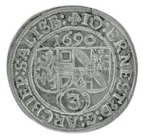 Osztrák Államok / Salzburg 1690. 3kr Ag "Johann Ernst von Thun" (1,62g) T:AU hajlott
Aust...