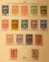 1871-1987 Hagyaték tétel: Magyar bélyegek különböző albumlapokon gyűjtve, közte saját készítésűek is + Schaubek szép előnyomott albumlapok néhány bélyeggel 1980-1987, az egész egy dobozban