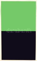 Ellsworth Kelly (1923-2015): Zöld-fekete. Litográfia, papír, jelezve jobbra lent, művészpéldány AP jelzéssel. Üvegezett alumíniumkeretben. 77,5x45 cm. Ellsworth Kelly (1923?2015) amerikai művész litográfiái a minimalizmus és az absztrakció kiemelkedő darabjai, amelyek két fő témakörre oszthatók: a szigorú geometrikus formákra és a finom vonalvezetésű növényábrázolásokra. Árverésünkön szereplő műve a geometria vonzásában fogant és rokonságot mutat a Svácjban és Németországban konkrét művészetként (Konkrete Kunst) ismert irányzattal. / Ellsworth Kelly (1923-2015): Green-black. Litograph on paper, signed lower right, artist's proof AP. Framed. 77,5x45 cm