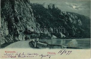 1899 Orsova, Kazán-szoros este holdfényben. Hutterer G. kiadása / Kasanpartie / Cazane / gorge at night in moonlight