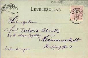 1899 Orsova, Kazán-szoros este holdfényben. Hutterer G. kiadása / Kasanpartie / Cazane / gorge at ni...