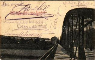 1915 Nowy Sacz, Nowego Sacza, Neu Sandez, Újszandec; Most nad Dunajcem. Arnold &amp; Schlag / Dunajec Brücke / bridge (creases)